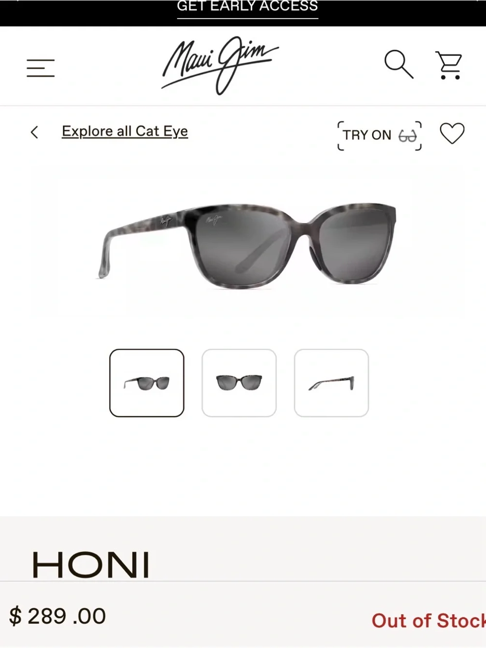Maui Jim Honi Gray Tortoise Stripe Women’s Polarized Sunglasses